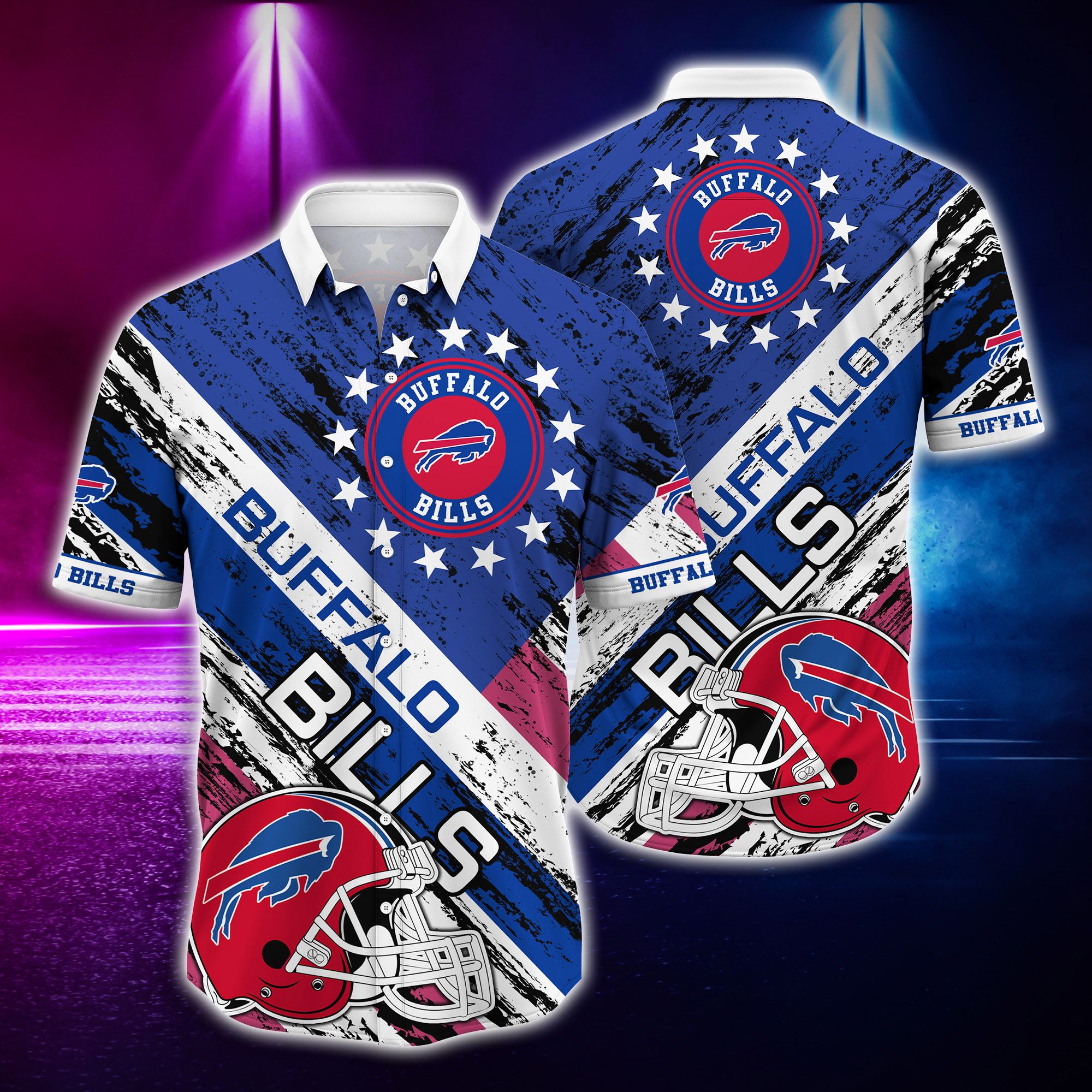 Buffalo Bills Trendy Hawaiian Shirt Buffalo Symbol American Football Helmet Hawaii  Shirt Buffalo Bills Aloha Shirt - Trendy Aloha