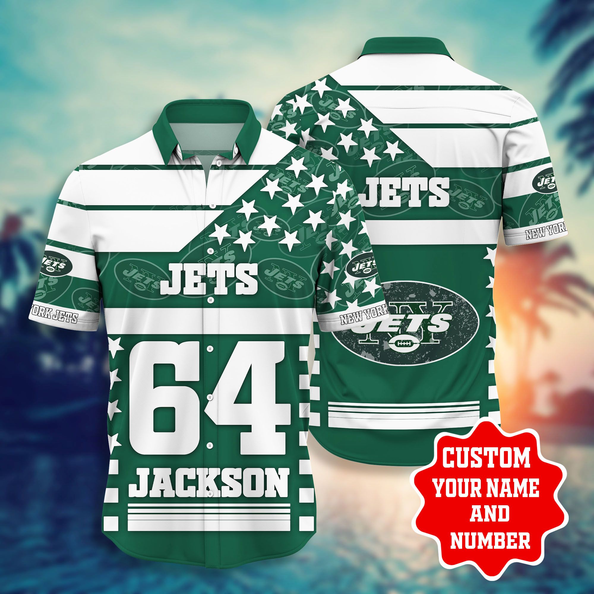 New York Jets NFL Custom Name Hawaiian Shirt