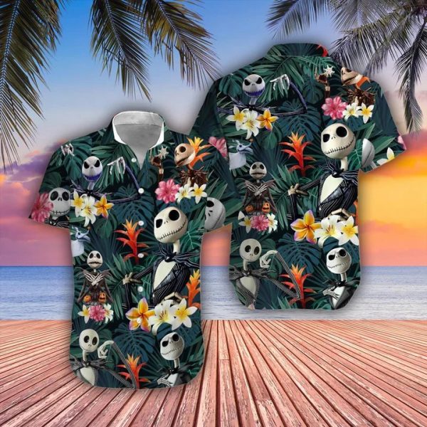 Nightmare Before Christmas Jack Skellington Hawaiian Shirt Summer Beach Clothes