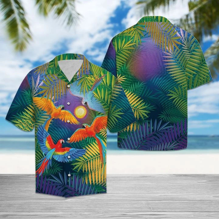 Parrot Colorful Forest Hawaiian Shirt Unisex
