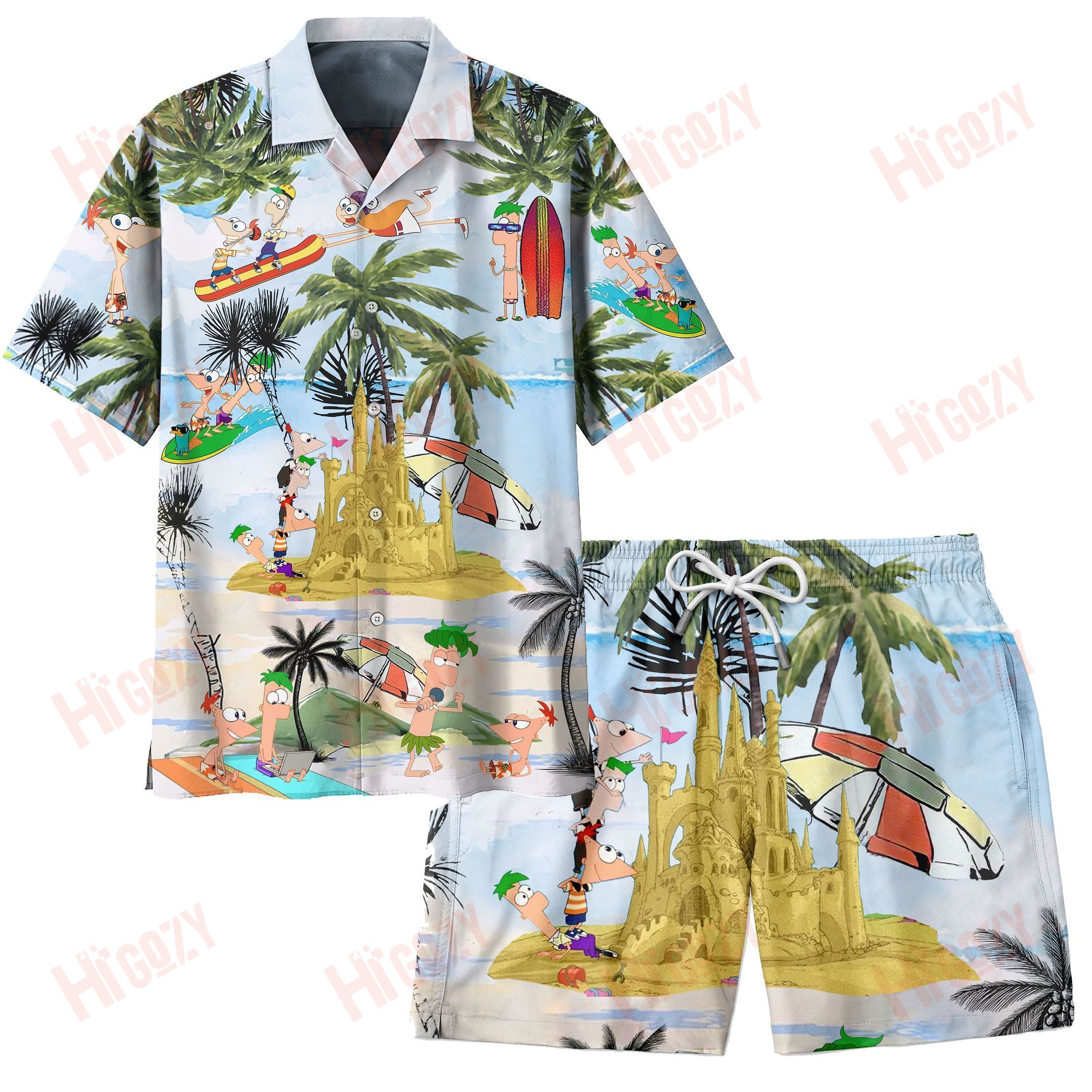 Phineas And Ferb Hawaii Shirt Floral Button Up Phineas