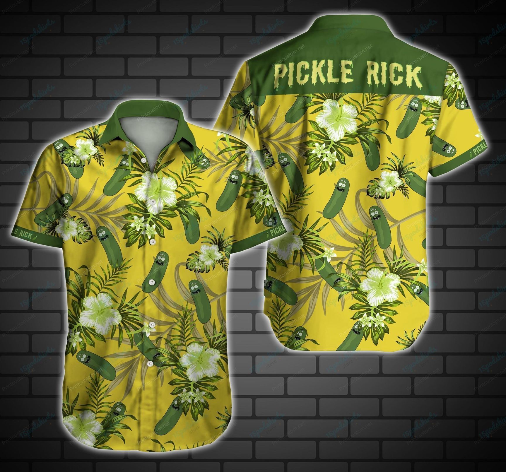 Pickle Rick And Morty Hawaiian Aloha Shirts