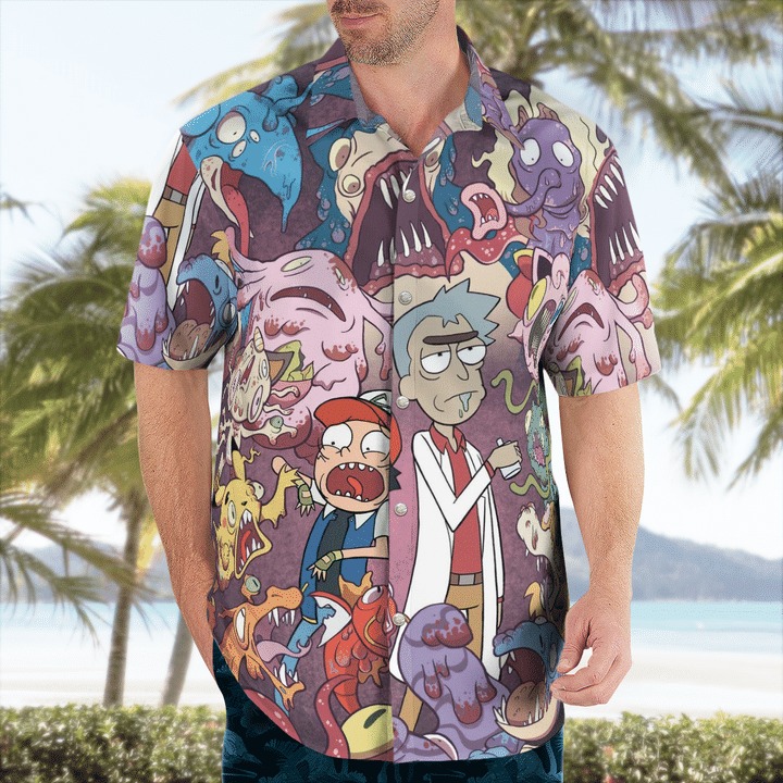 Pokemon Rick And Morty Hawaiian Shirt