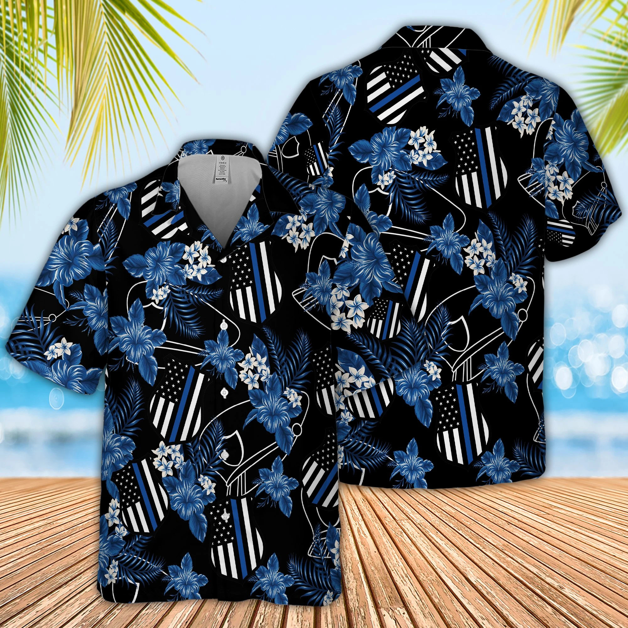 Police Seamless Pattern Hawaiian Shirt