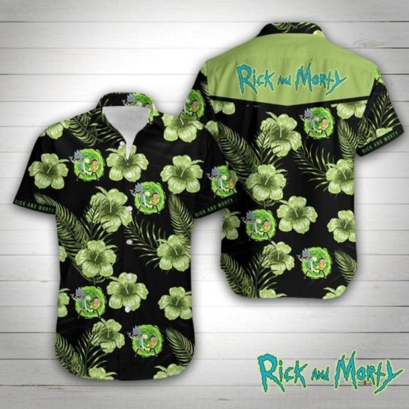 Rick and morty tropical flower hawaiian shirt _#8211 Maria