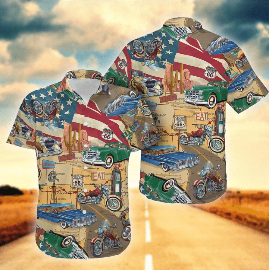 Route 66 License Hawaiian Shirt