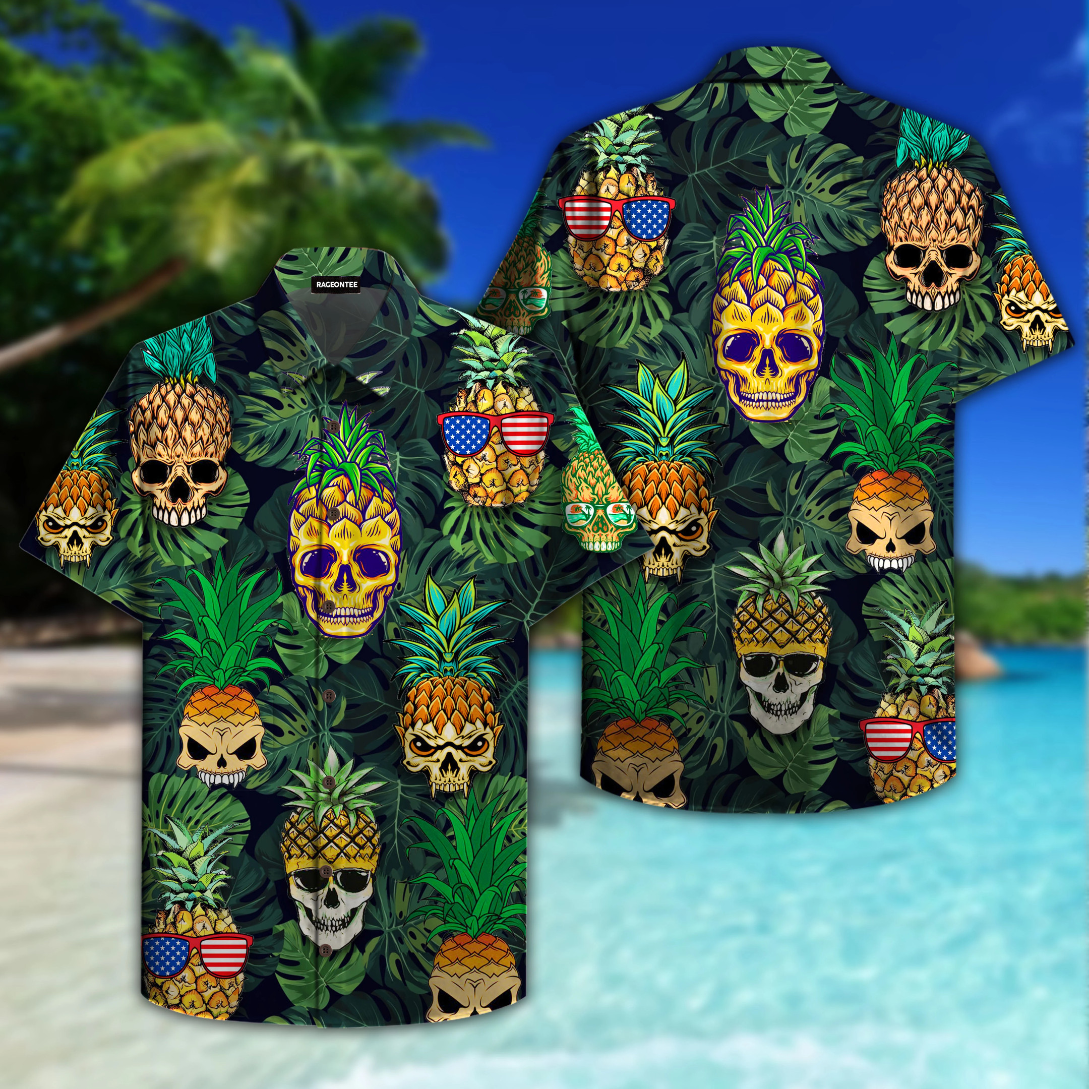 Skull Pineapple Hawaiian Shirt