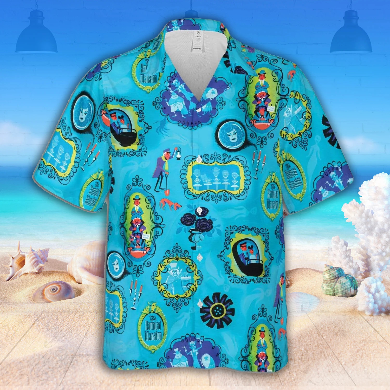 The Haunted Mansion Blue Hawaiian Shirt