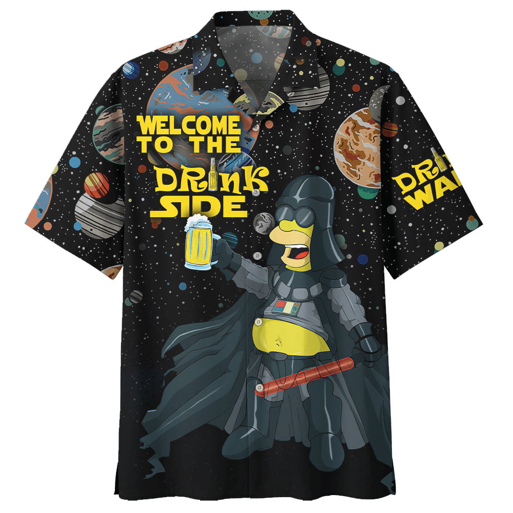 The Simpsons Welcome To The Drinks Side Hawaiian Graphic Print Hawaiian Casual Shirt