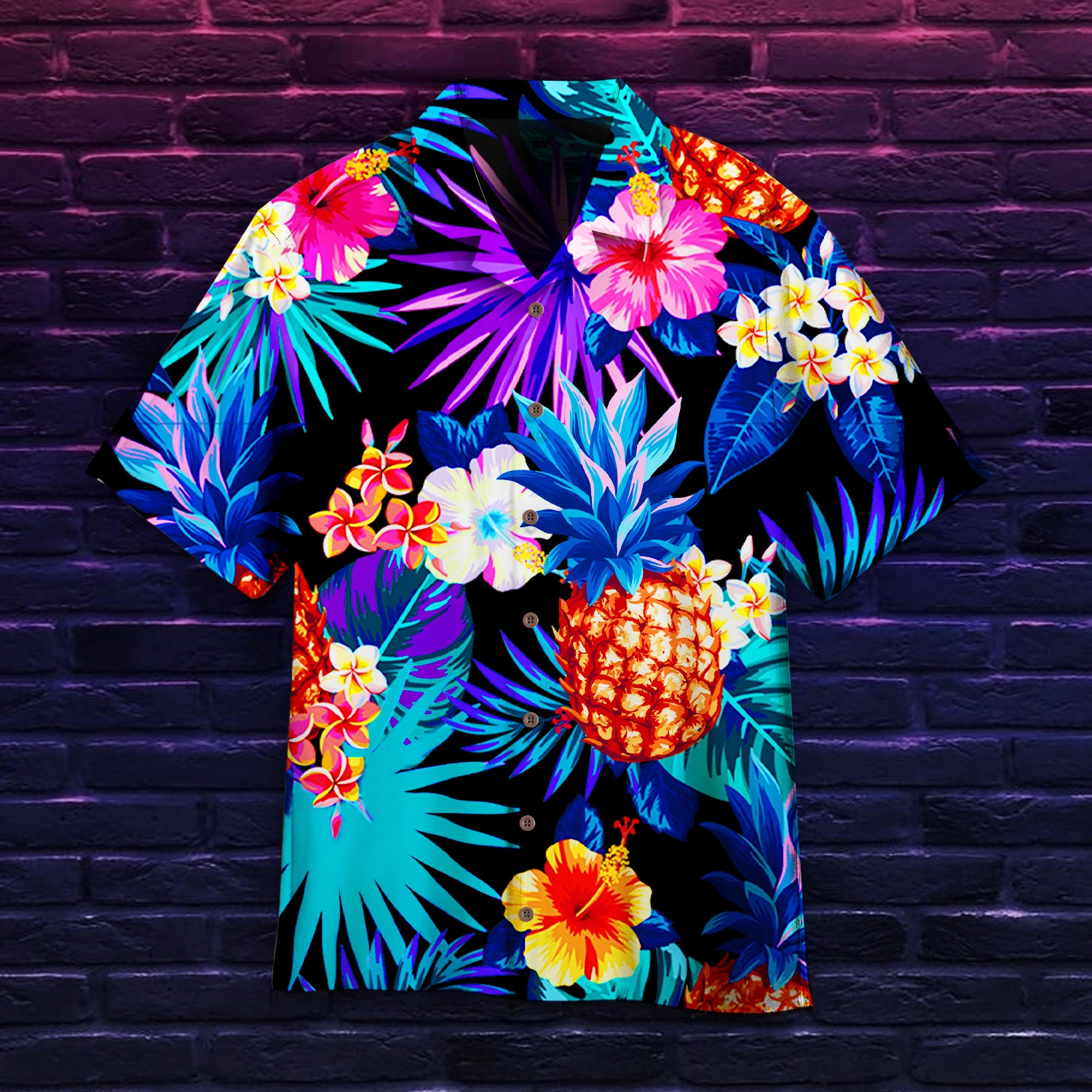 Tropical Neon Hawaiian Shirt
