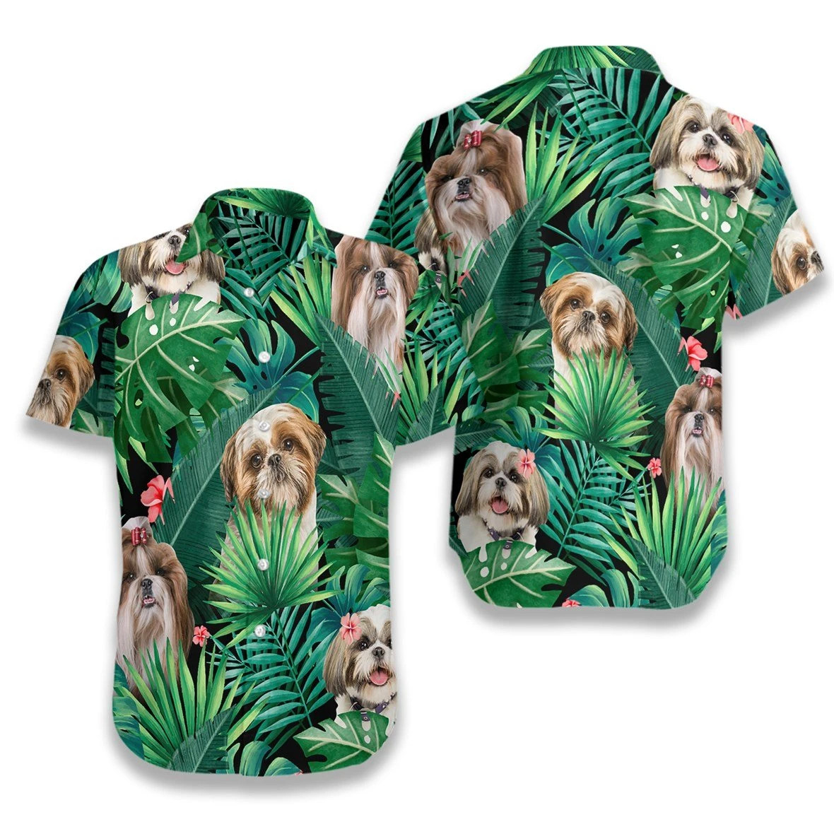 Tropical Shih Tzu Hawaiian Shirt