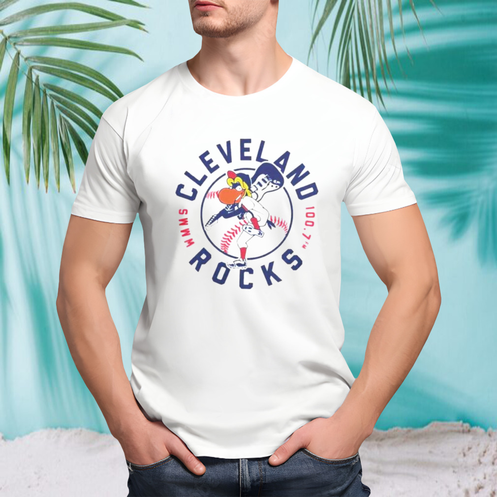 wMMS Cleveland baseball rock mascot shirt