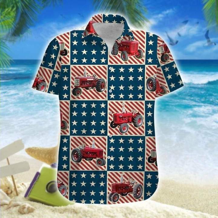 American Tractor 4Th Of July Hawaiian Shirt