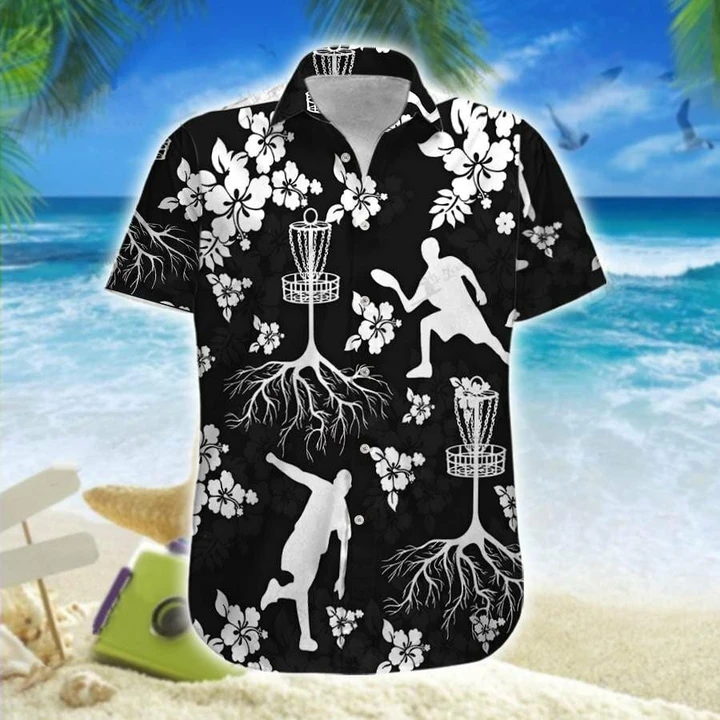 Disc Golf Tree Hibiscus Hawaiian Shirt