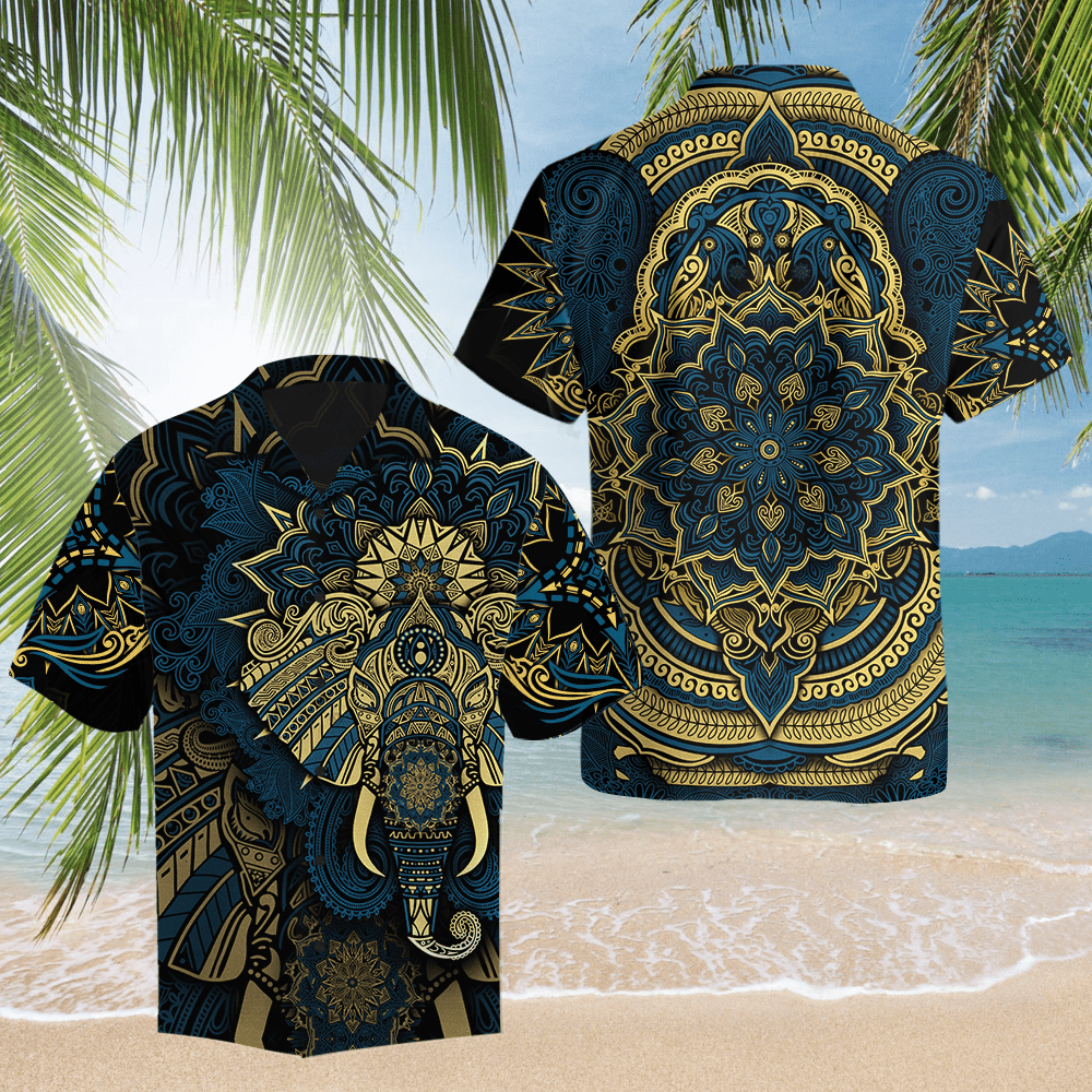 Elephant Royal Mandala Hawaiian Shirt