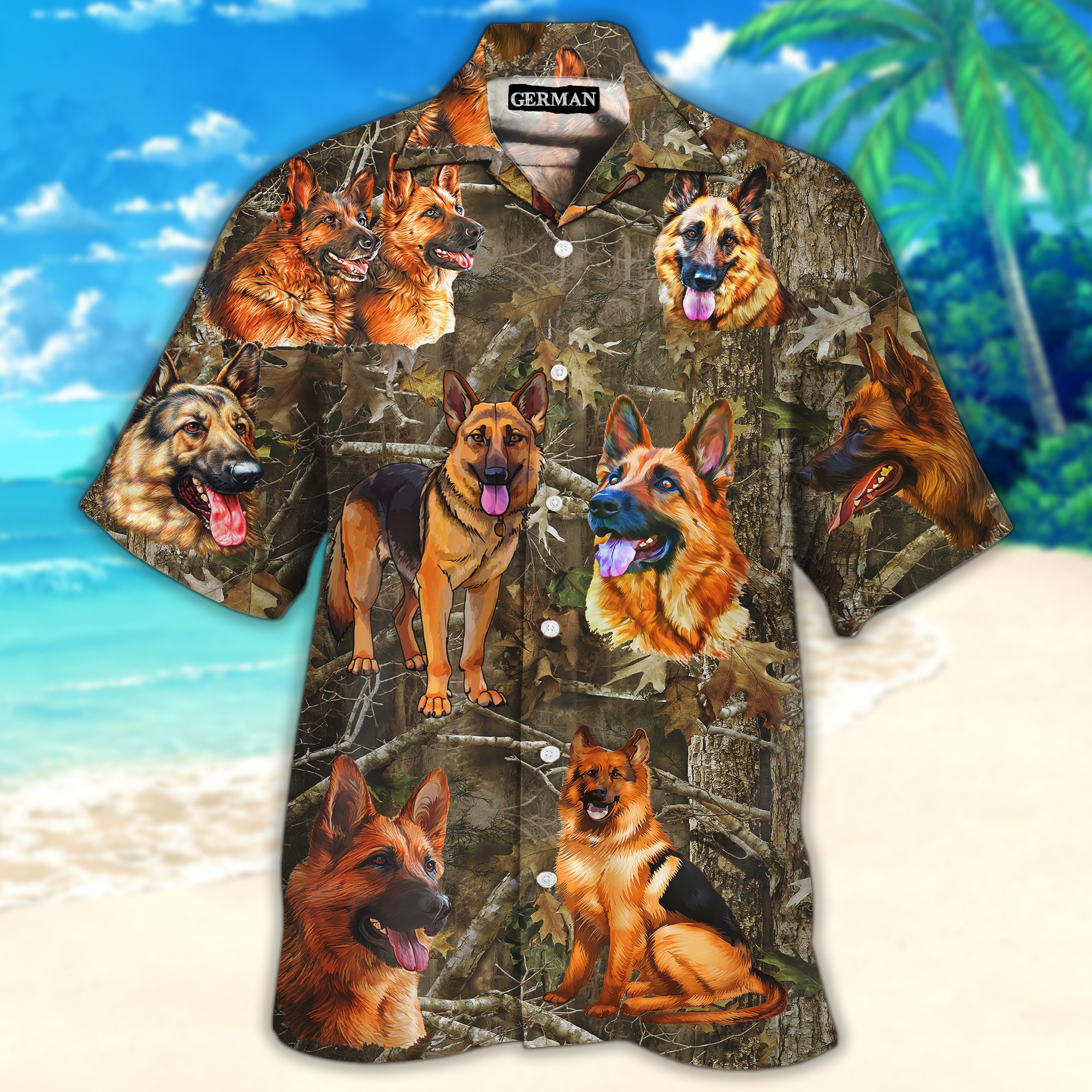 German Shepherd Hawaiian Shirt