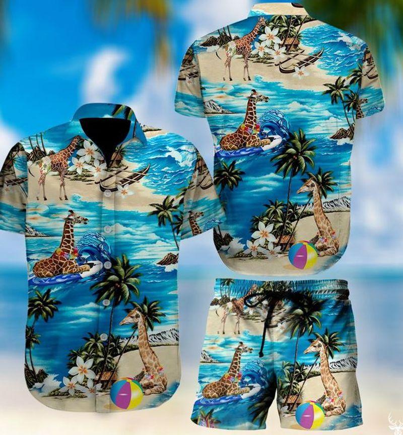 Giraffe Beach Hawaiian Shirt