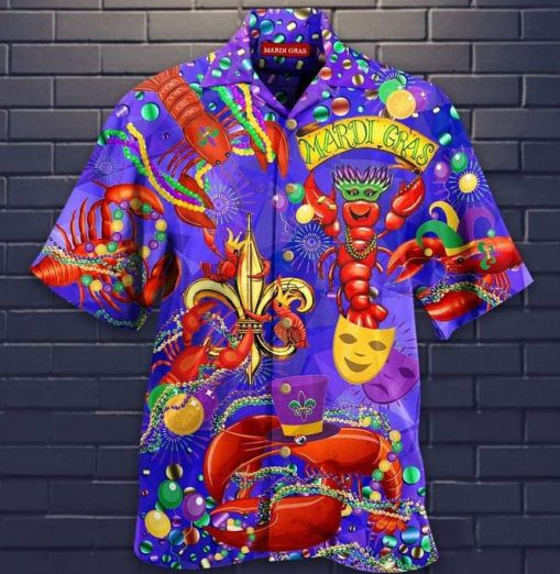 Happy Mardi Gras Shrimps Hawaiian Shirt
