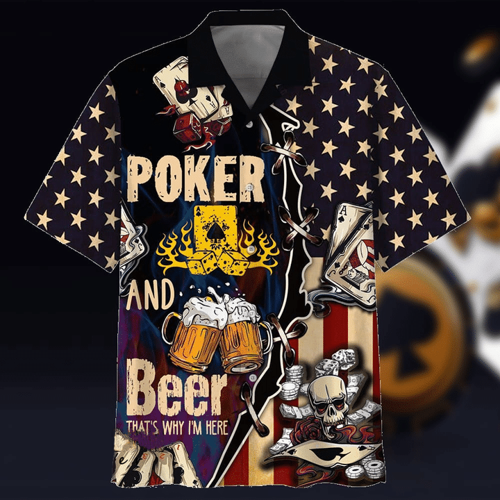 Poker Player And Beer Hawaiian Shirt