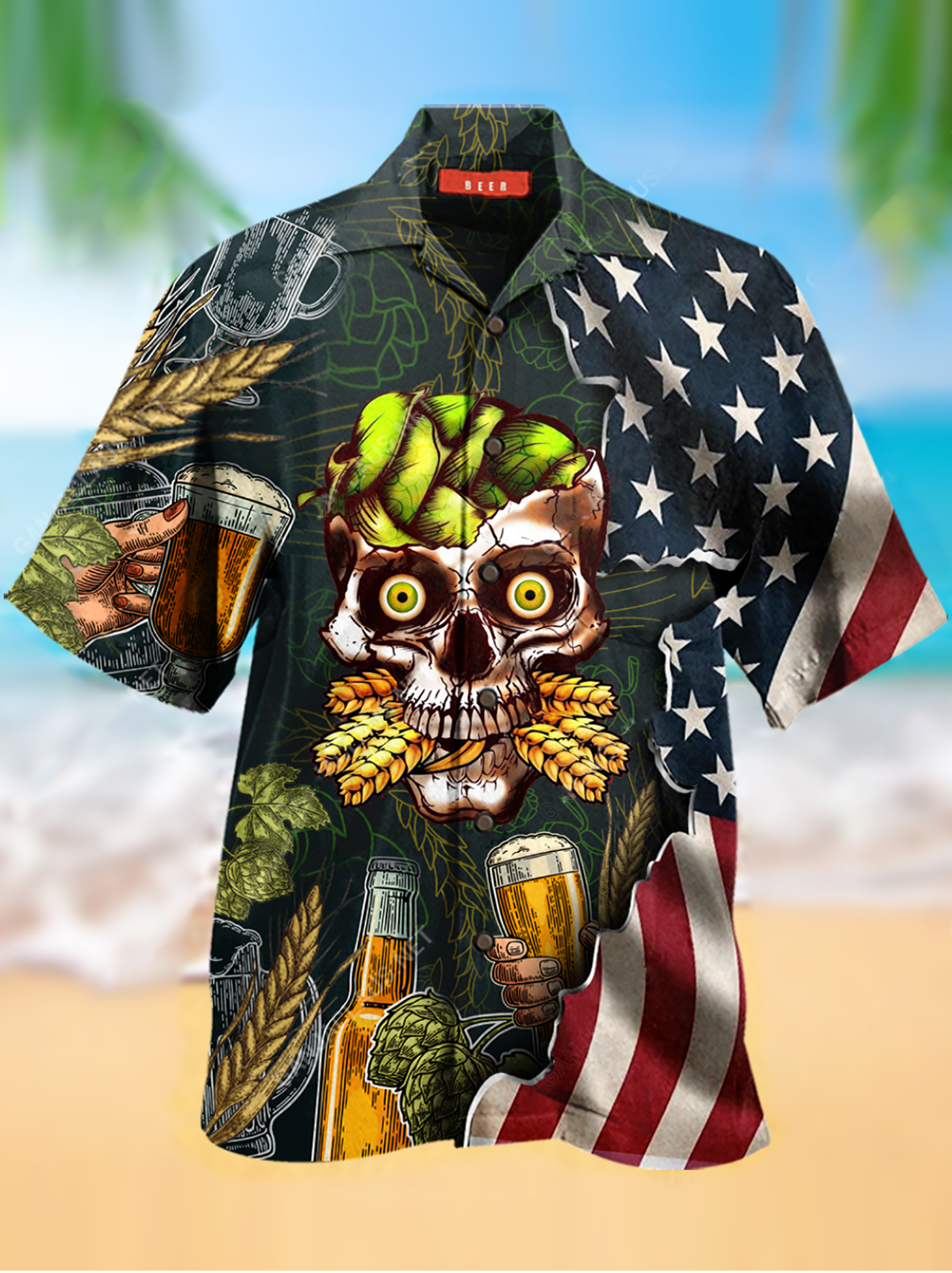 Skull Beer Hawaiian Shirt