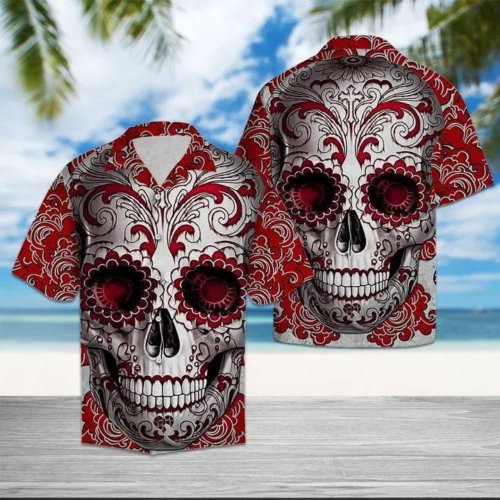 Skull Floral Hawaiian Shirt