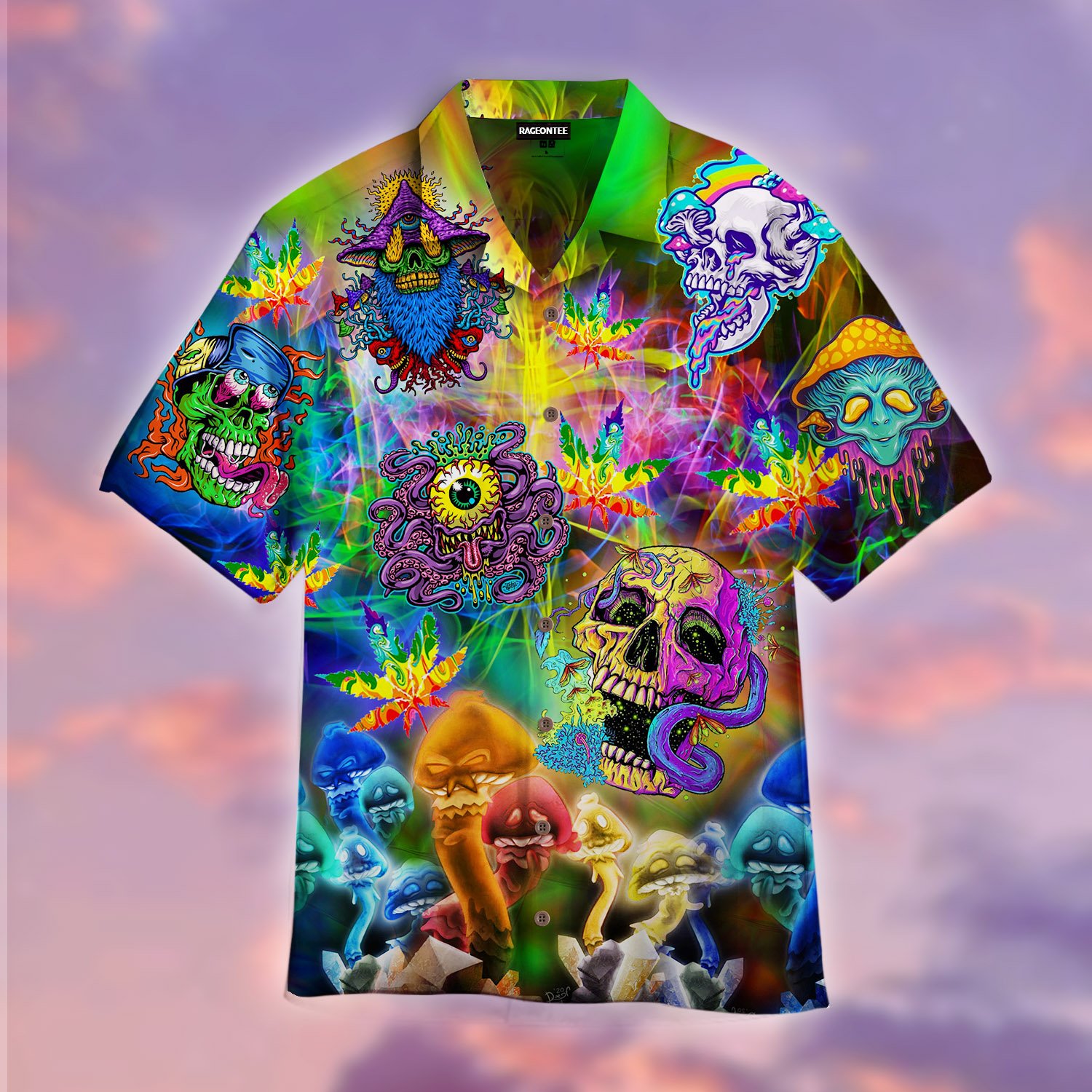 Skull Hippie Hawaiian Shirt