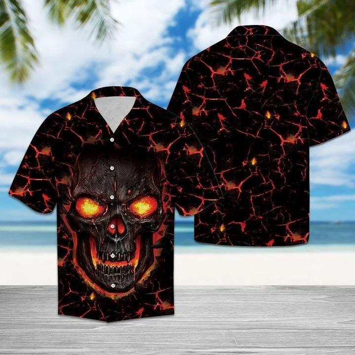 Skull Lava Hawaiian Shirt