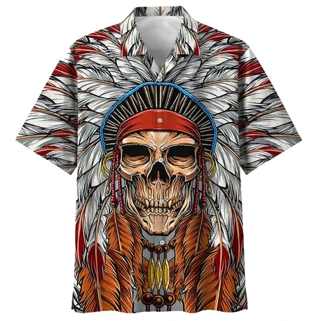 Skull Native Hawaiian Shirt