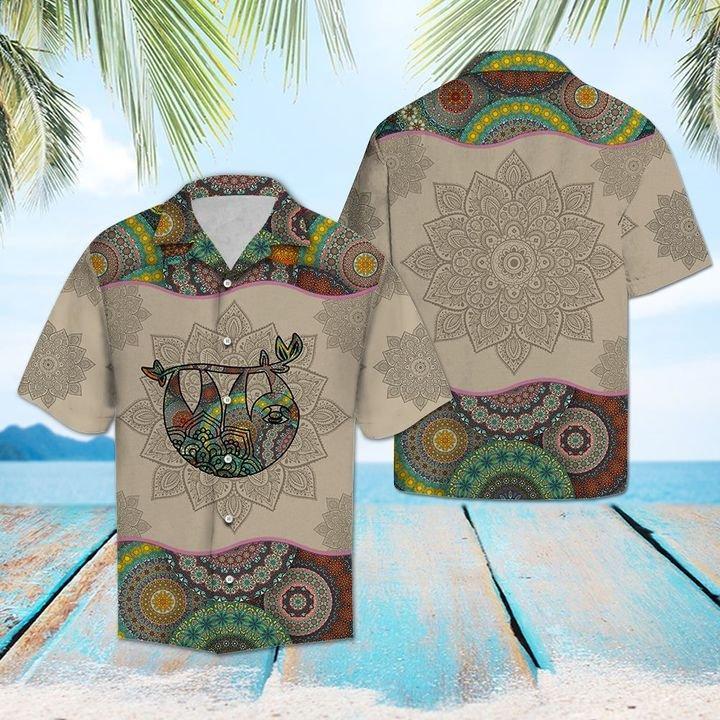 Sloth Mandala Hawaiian Shirt