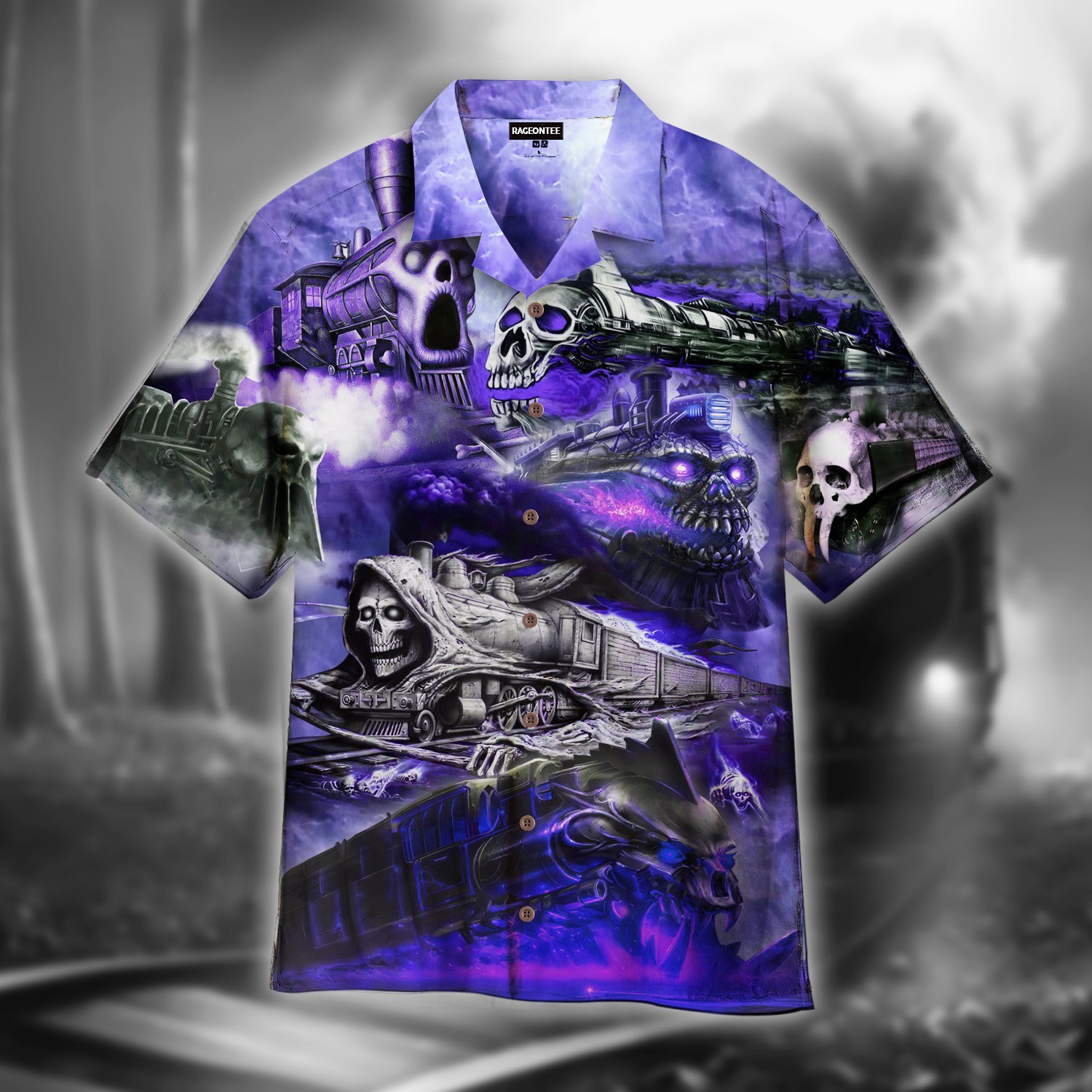 The Skull Storm Trains Hawaiian Shirt