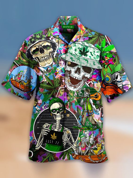 Top Skull Hippie Hawaiian Shirts