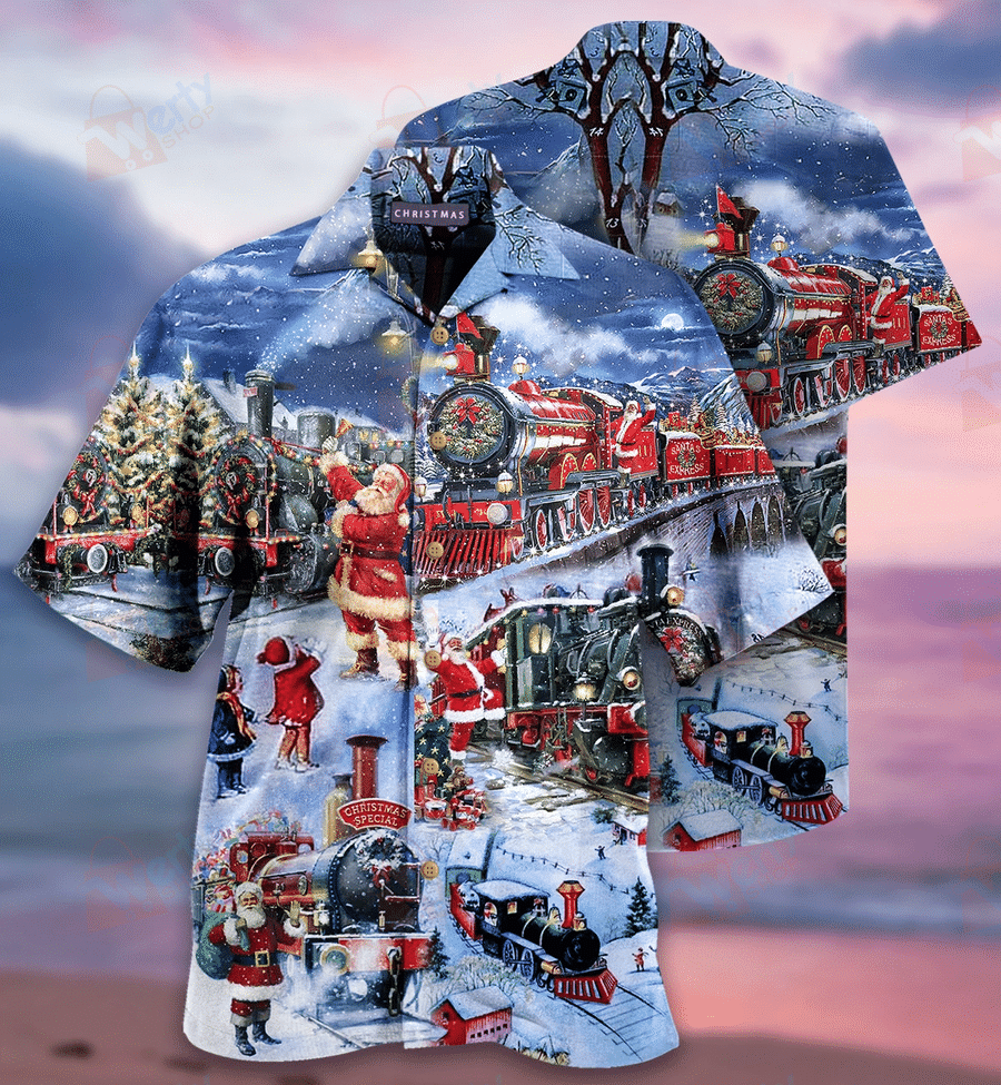 Train To Christmas Hawaiian Shirts