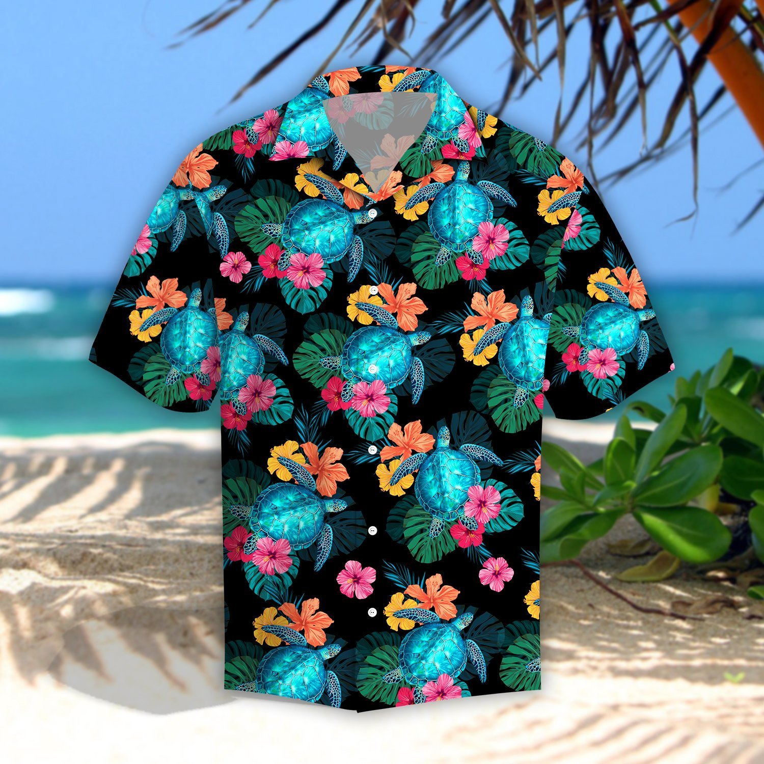 Turtles Hibiscus Tropical Hawaiian Shirt