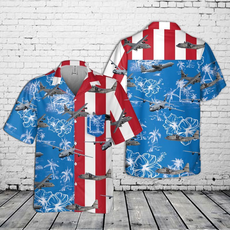 Us Air Force Lockheed C-130 Hercules 4Th Of July Hawaiian Shirt