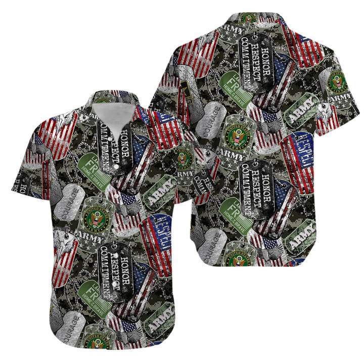 Us Air Force Veteran Dog Tags Army Hawaiian Shirt
