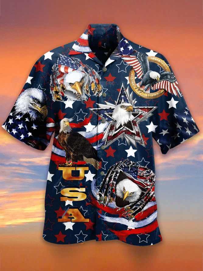 Usa Flag Independence Day Hawaiian Shirt