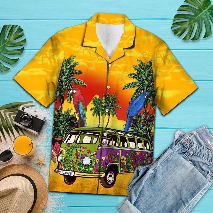 Vintage Hippie Bus Hawaiian Shirt