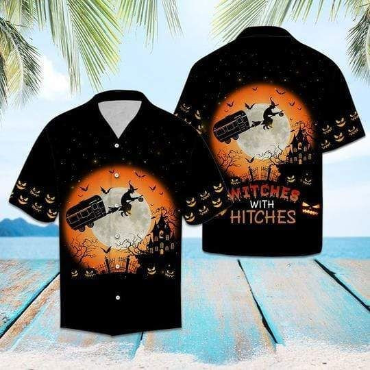 Witches With Hitches Halloween Hawaiian Shirt