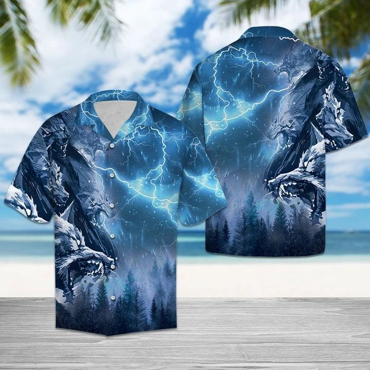 Wolf Hawaiian Shirts Unisex