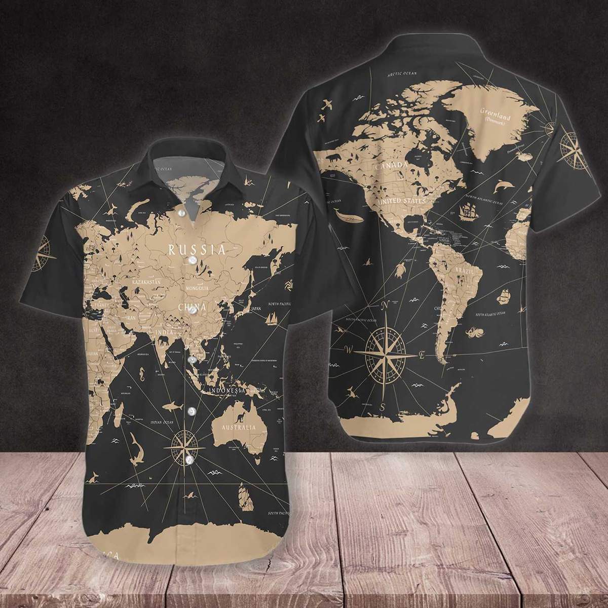 World Map Vintage Hawaiian Shirt