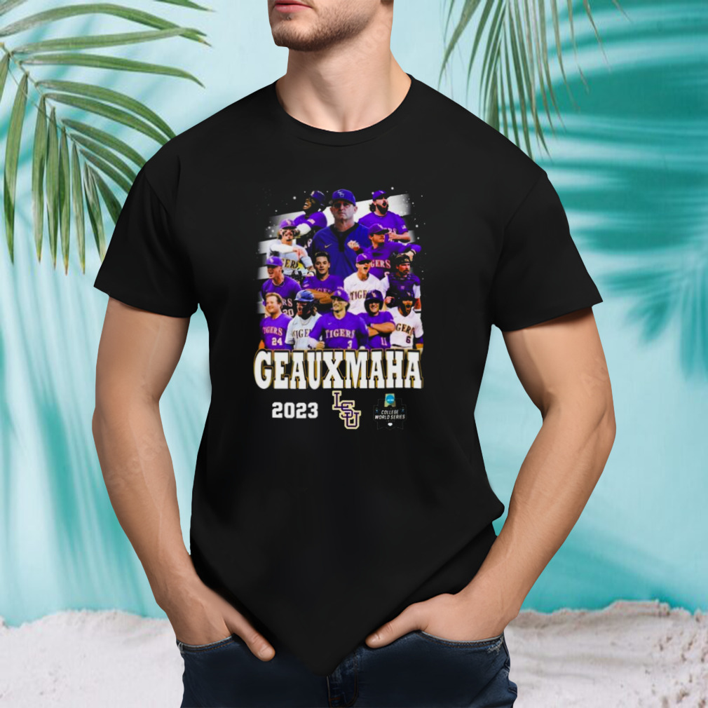 Geauxmaha 2023 LSU Tigers 2023 Men’s College Worlde Series Shirt