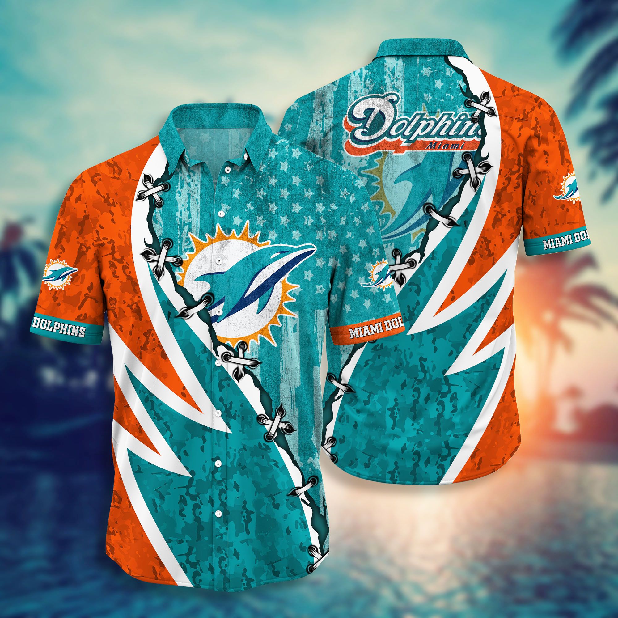 The best selling] Miami Dolphins NFL Flower 3D Full Printed Hawaiian Shirt