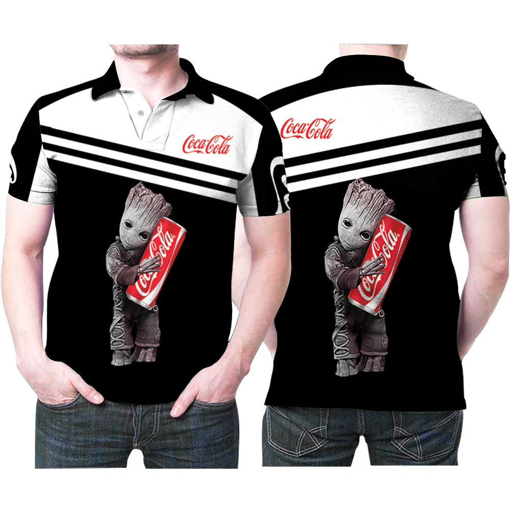 Groot Hug Coca Cola Tin 3d Designed For Coca Cola Drinking Fans Coca Cola Drinking Lovers Polo Shirt All Over Print Shirt 3d T-shirt