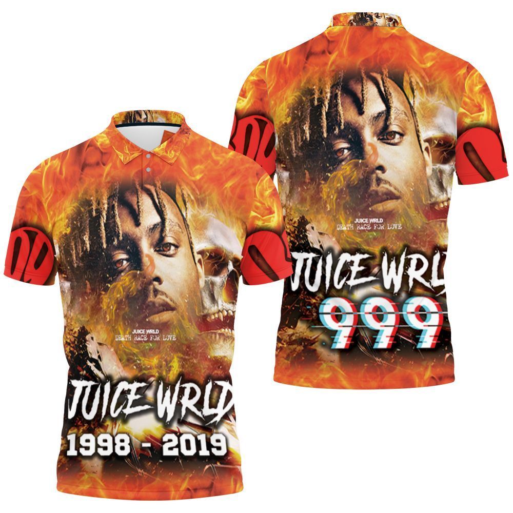 Juice Wrld 999 Death Race For Love Skull Fire 3d Polo Shirt Jersey All Over Print Shirt 3d T-shirt