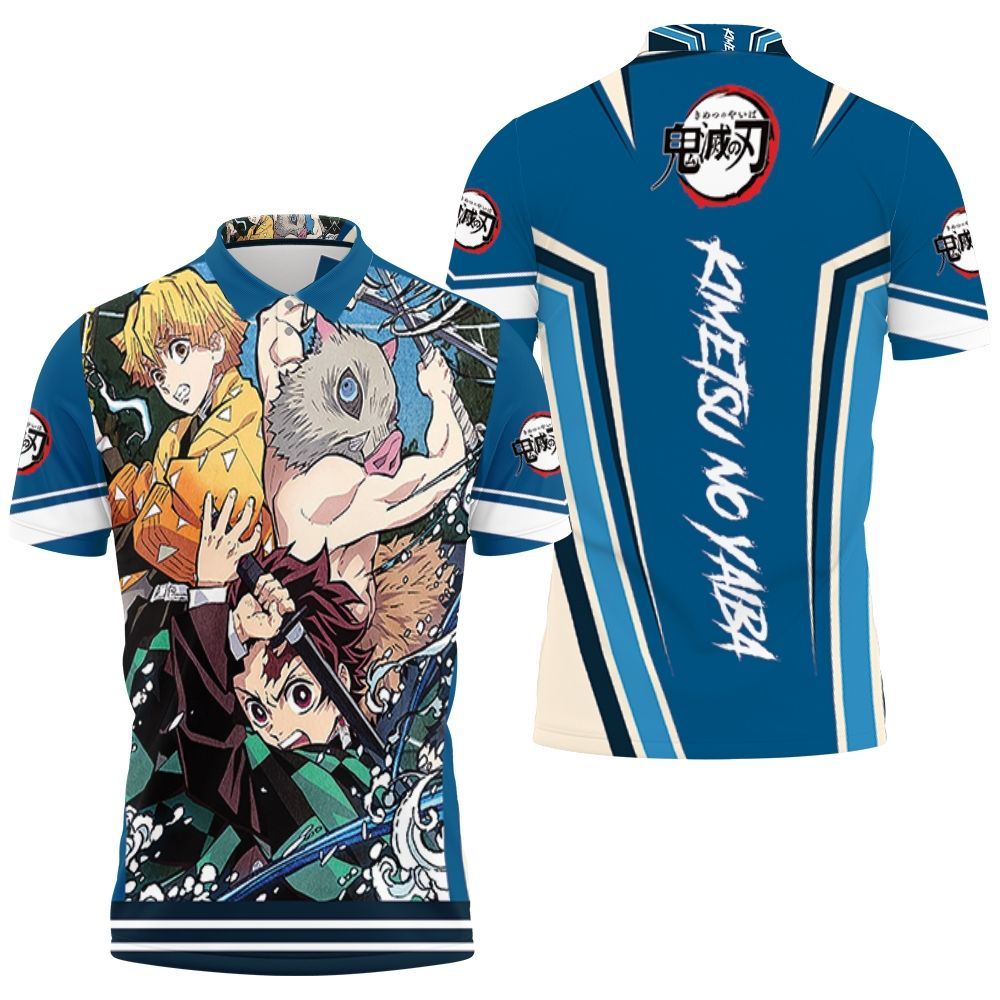 Kamado Tanjiro Agatsuma Zenitsu Hashibira Inosuke Kimetsu No Yaiba Polo Shirt All Over Print Shirt 3d T-shirt