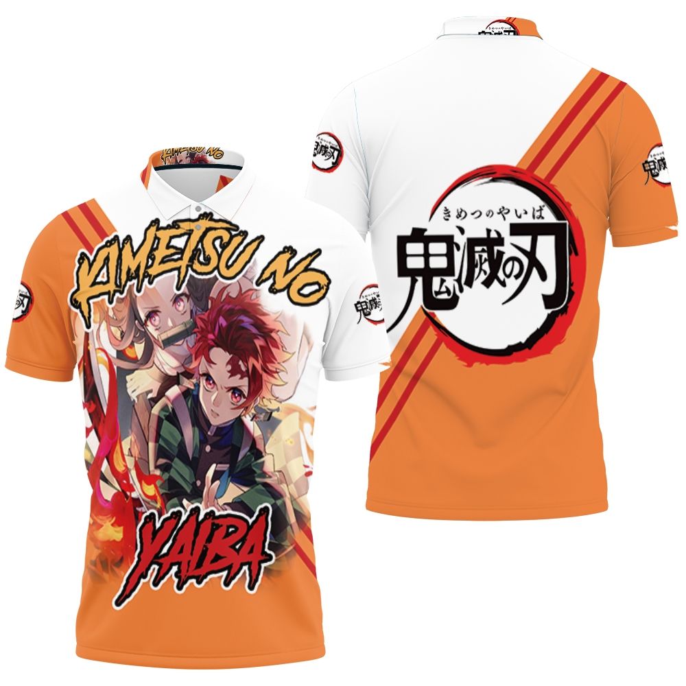 Kimetsu No Yaiba Kamado Tanjiro Kamado Nezuko Fire Polo Shirt All Over Print Shirt 3d T-shirt