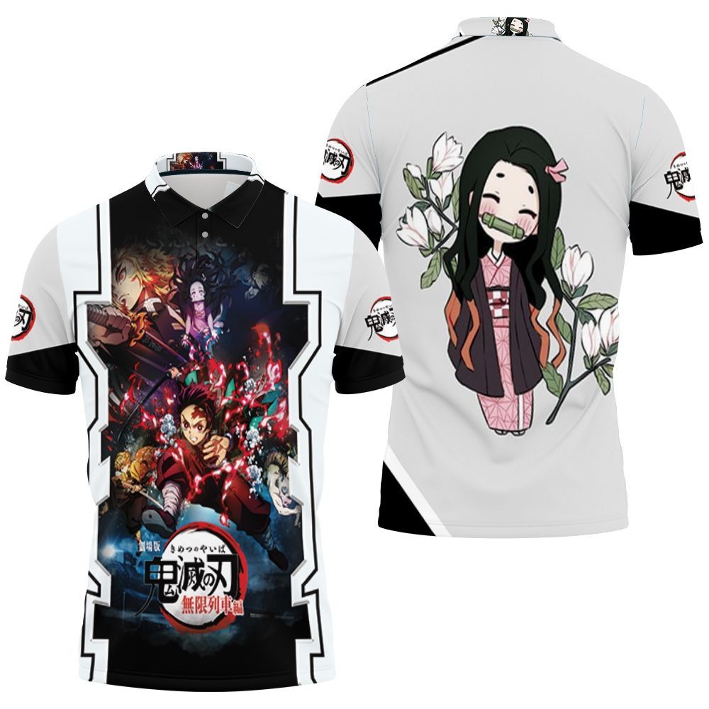 Kimetsu No Yaiba Tanjiro And Nezuko And Zenitsu And Inosuke Polo Shirt All Over Print Shirt 3d T-shirt