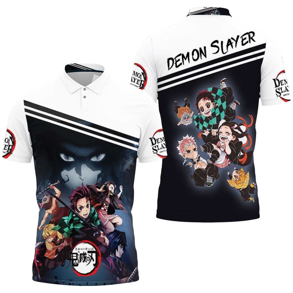 Kimetsu No Yaiba Team Nezukko Tanjiro Inosuke Polo Shirt All Over Print Shirt 3d T-shirt