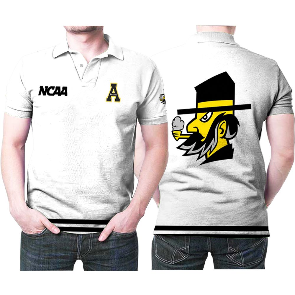 Appalachian State Mountaineers Ncaa Classic White With Mascot Logo Gift For Appalachian State Mountaineers Fans Polo Shirt