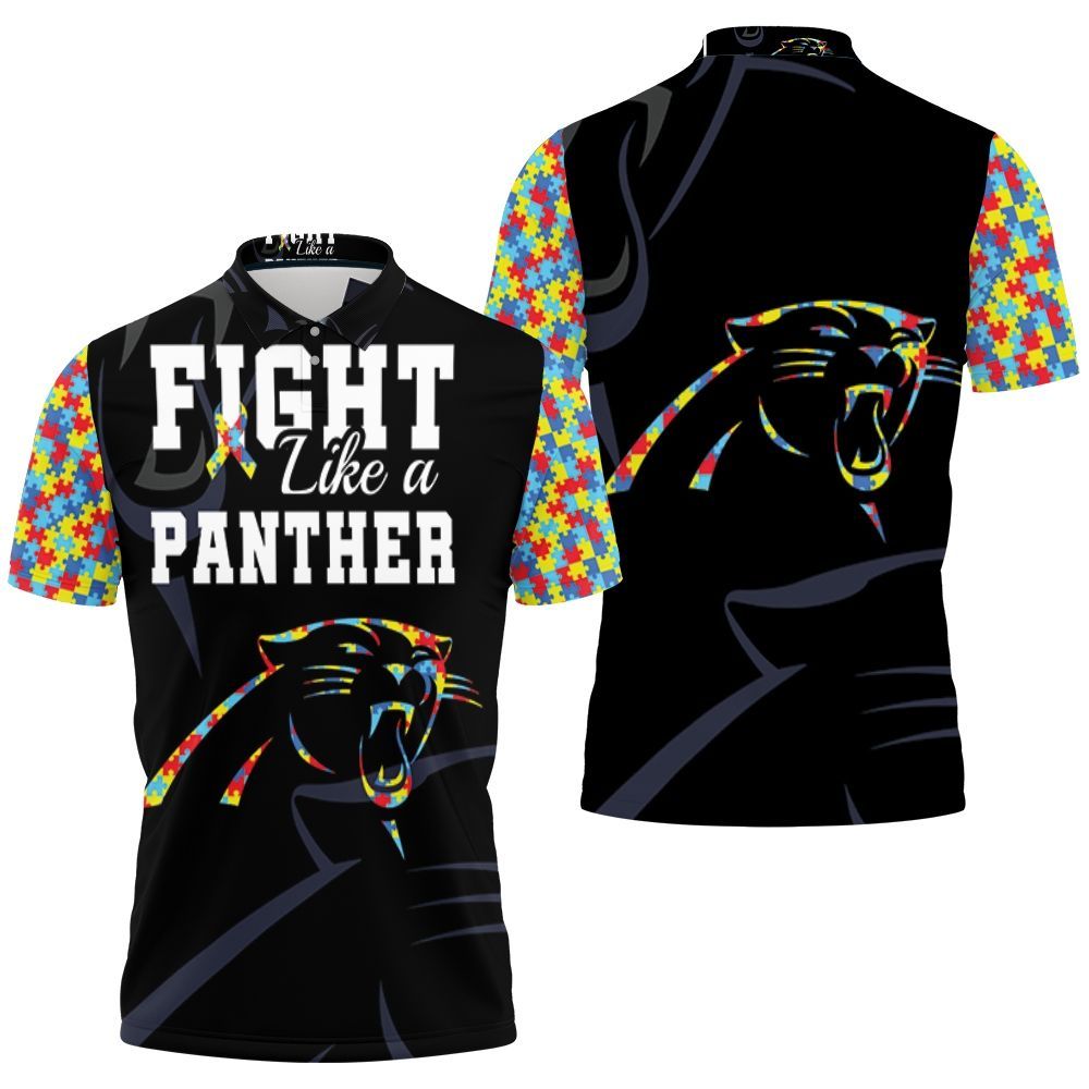 Fight Like A Carolina Panthers Autism Support Polo Shirt All Over Print Shirt 3d T-shirt